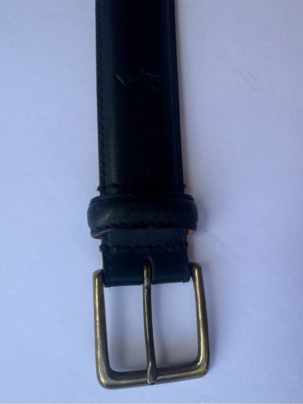 Polo Ralph Lauren Men’s Black Italian Leather Belt 34/85 Brass Buckle